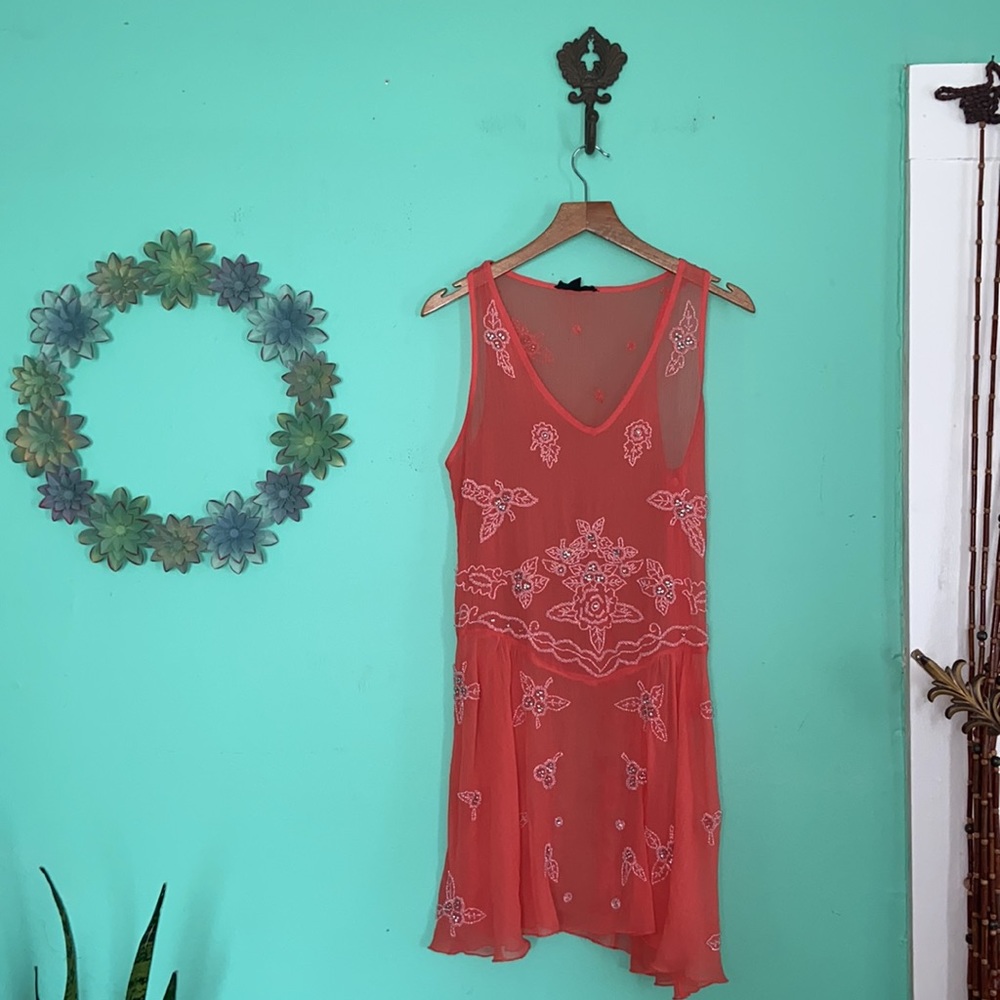 XXI Boutique-Sheer beaded dress.